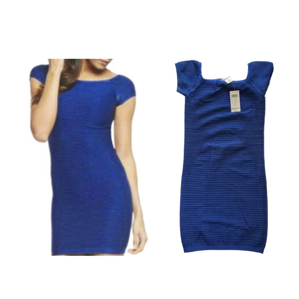 NWT Arden B Tube Bodycon Off the Shoulder Fitted Night Out Blue Cobalt Size XS